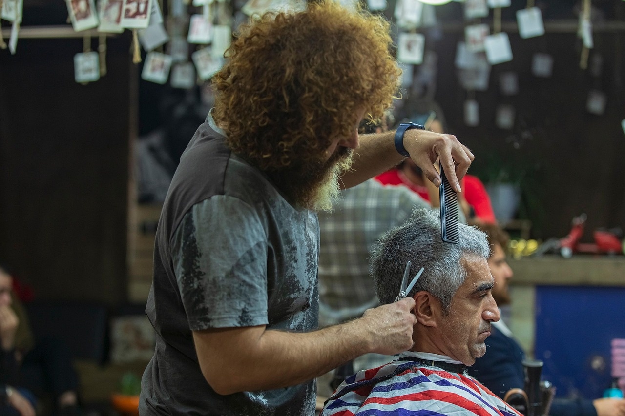 Professional barber tools arranged for a grooming session