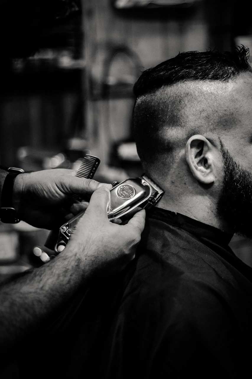 Close-up of finished contemporary men's style
